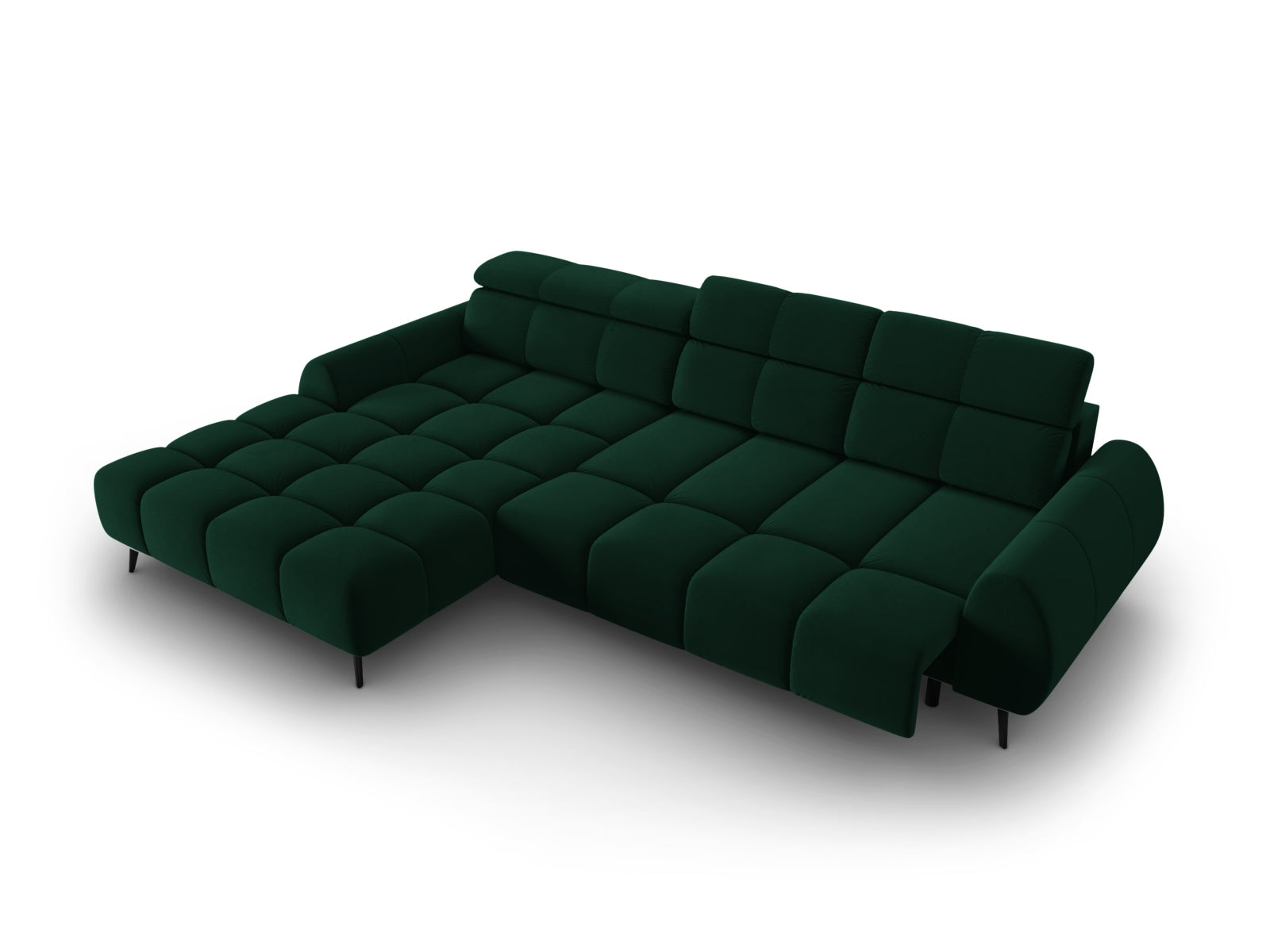 Erleben Sie das Alyse Velour Electric Ecksofa links von Micadoni – ein elegantes 5-Sitzer Sofa, das modernen Stil und höchsten Komfort vereint.