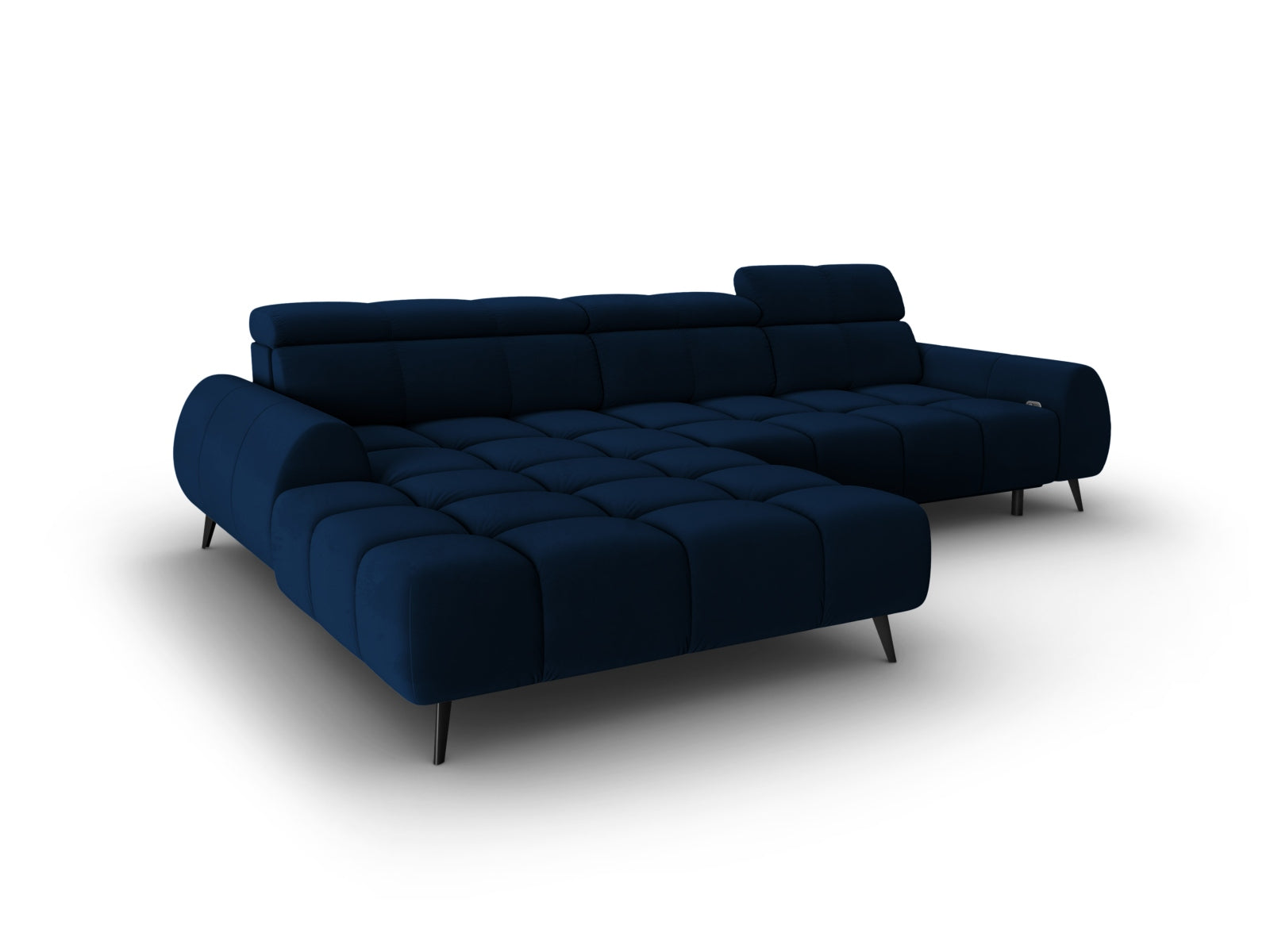 Erleben Sie das Alyse Velour Electric Ecksofa links von Micadoni – ein elegantes 5-Sitzer Sofa, das modernen Komfort und stilvolles Design vereint.