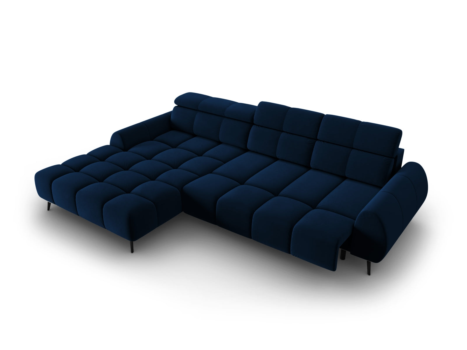Erleben Sie das Alyse Velour Electric Ecksofa links von Micadoni – ein elegantes 5-Sitzer Sofa, das modernen Stil und höchsten Komfort vereint.