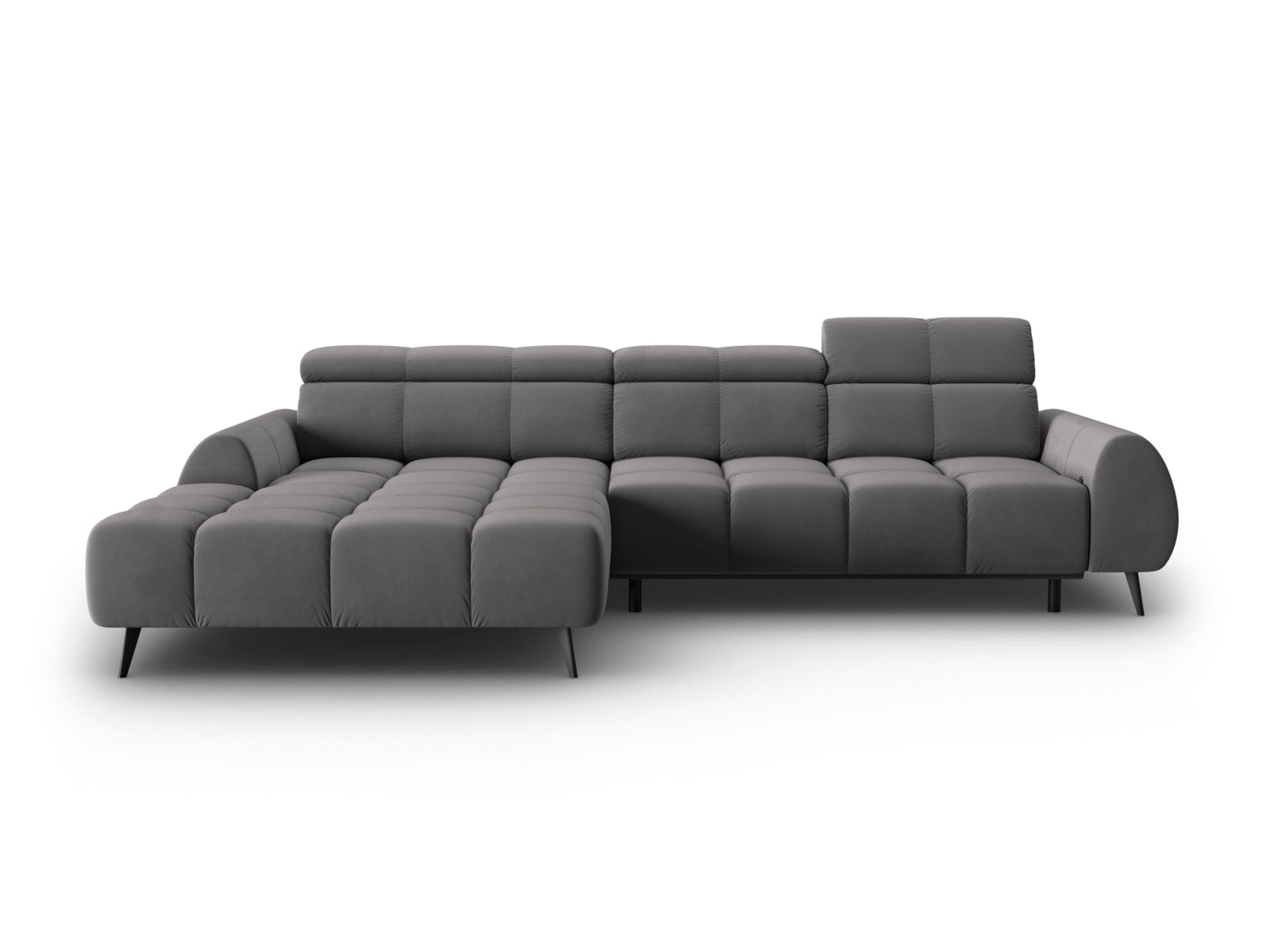 Entdecken Sie das Alyse Velour Electric Ecksofa links von Micadoni – ein stilvolles 5-Sitzer Sofa, das Komfort und modernes Design perfekt kombiniert.