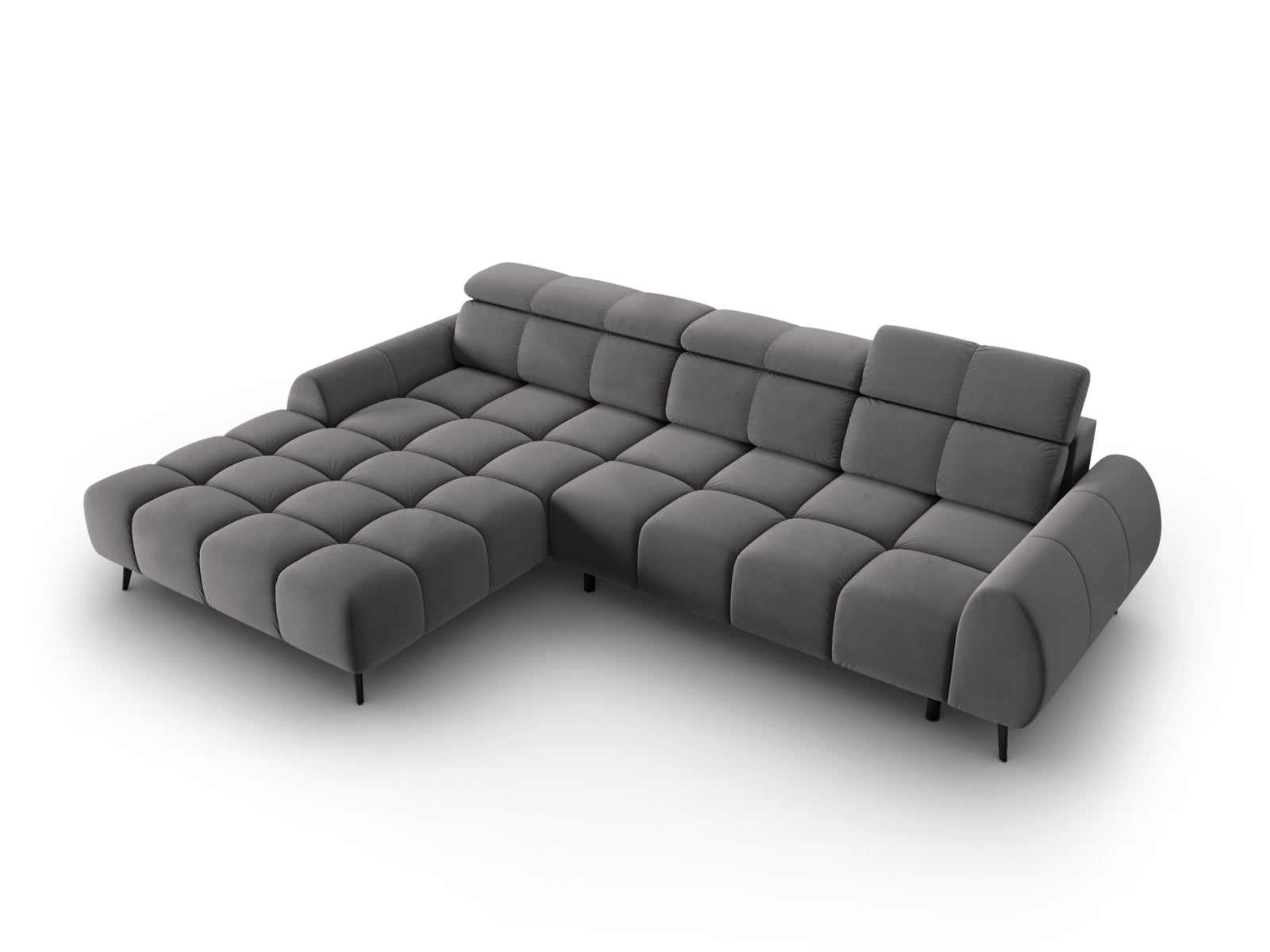 Entdecken Sie das Alyse Velour Electric Ecksofa links von Micadoni – ein stilvolles 5-Sitzer Sofa, das modernen Komfort und Eleganz perfekt kombiniert.