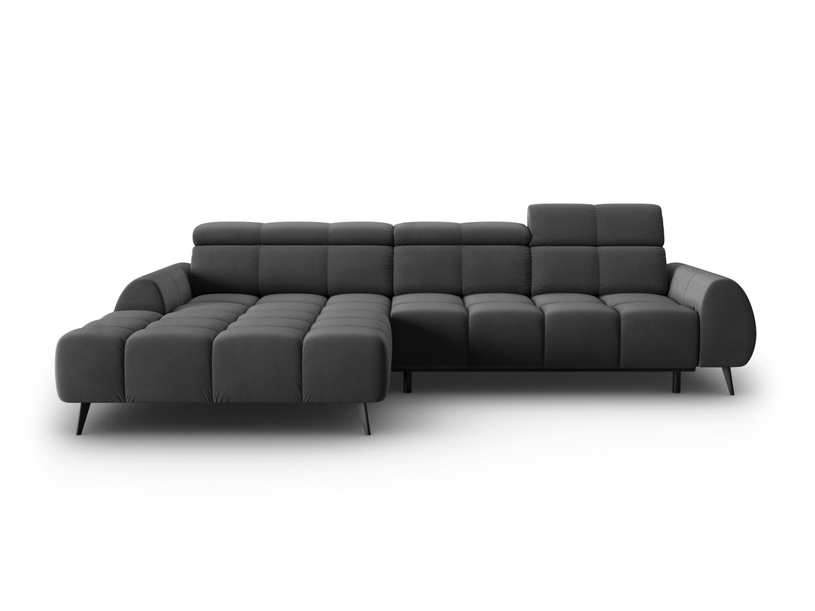 Entdecken Sie das Alyse Velour Electric Ecksofa links von Micadoni – ein stilvolles 5-Sitzer Sofa, das Komfort und modernes Design perfekt kombiniert.