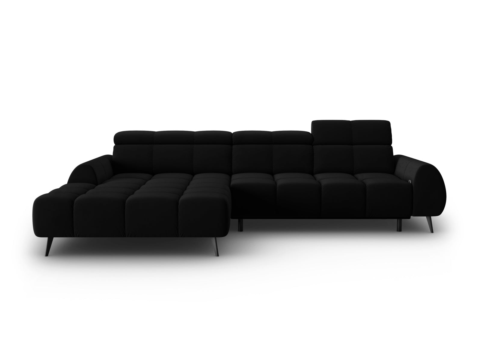 Entdecken Sie das Alyse Velour Electric Ecksofa links von Micadoni – ein stilvolles 5-Sitzer Sofa, das Komfort und modernes Design perfekt kombiniert.