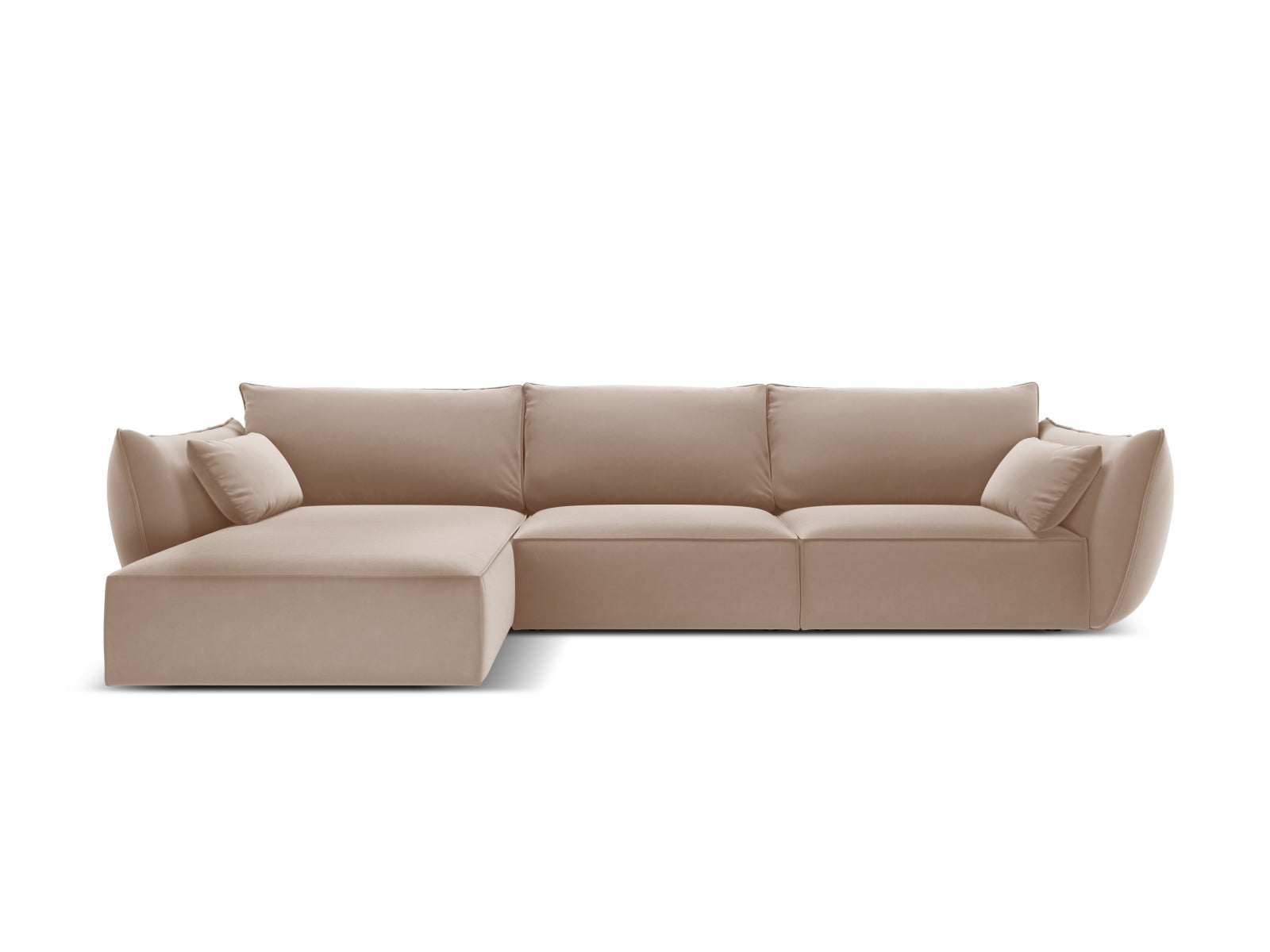Kaelle Velour Ecksofa links 4 Sitzer in Beige-Bluvel präsentiert im Onlineshop von KAQTU Design AG. L-Sofa links ist von Micadoni