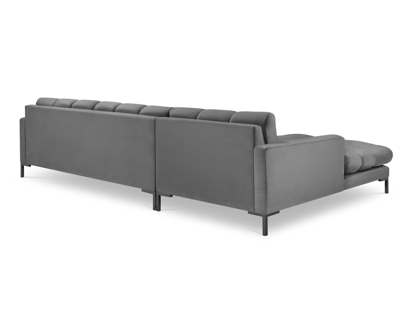 Mamaia Velour Ecksofa links 5 Sitzer in Light Grey/Schwarz präsentiert im Onlineshop von KAQTU Design AG. Ecksofa links ist von Micadoni