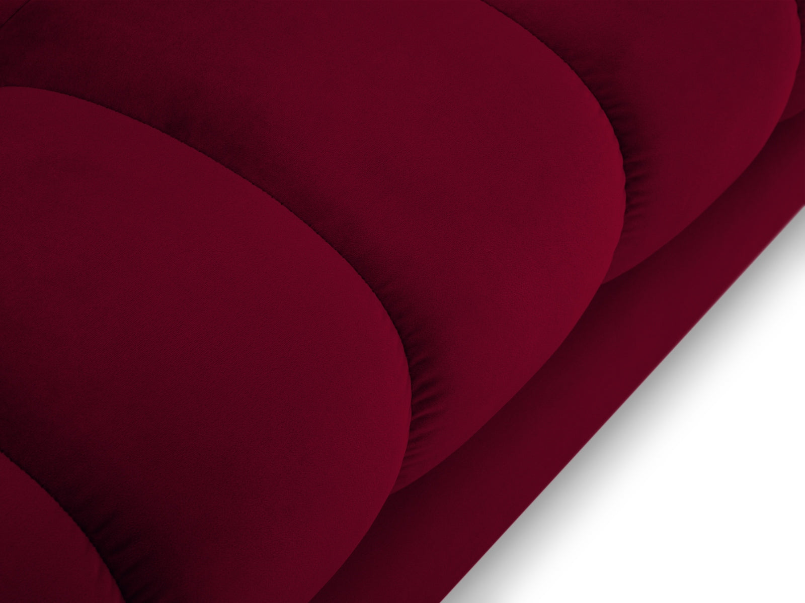 Mamaia Velour Ecksofa links 5 Sitzer in Red/Schwarz präsentiert im Onlineshop von KAQTU Design AG. Ecksofa links ist von Micadoni