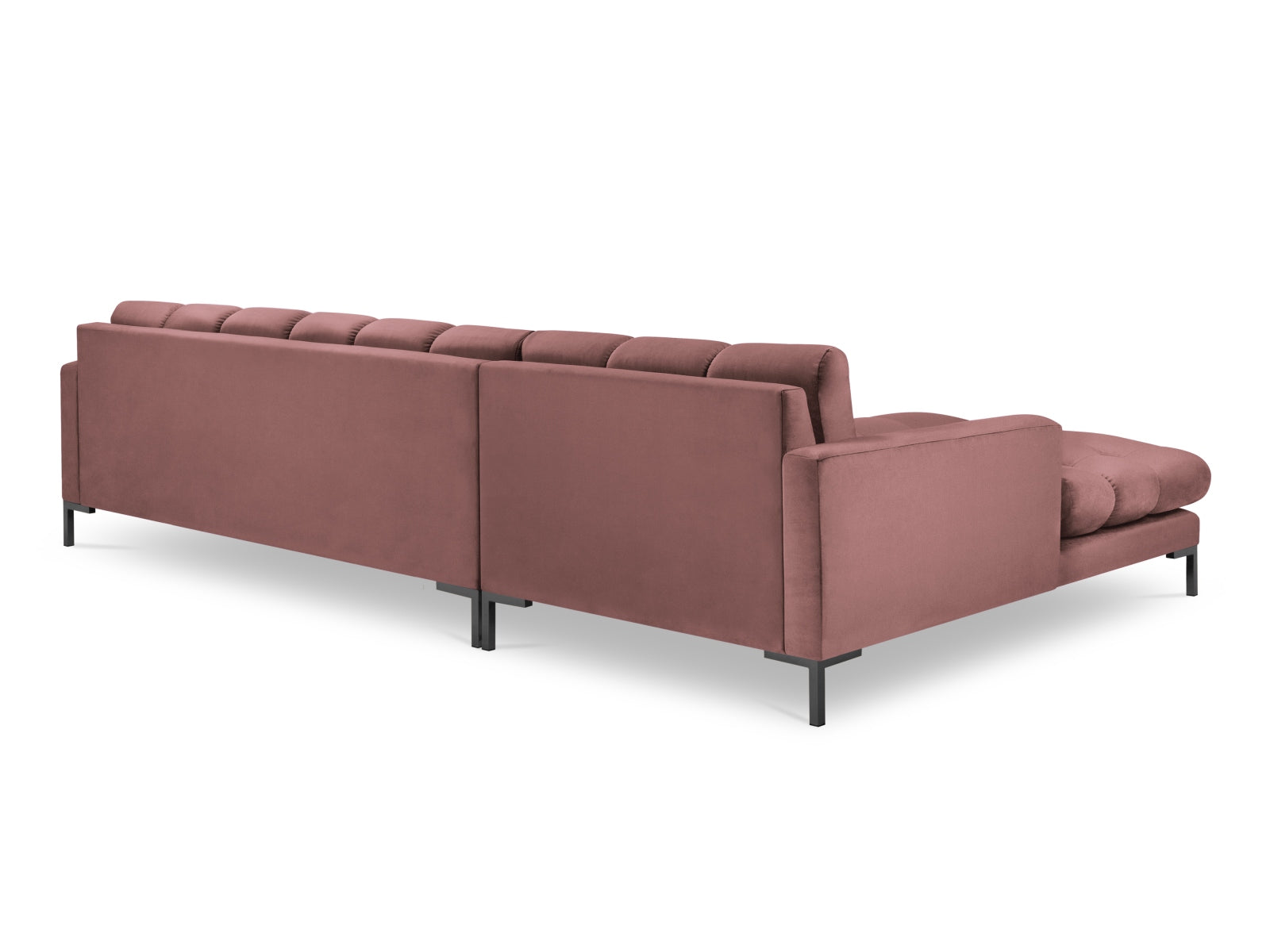Mamaia Velour Ecksofa links 5 Sitzer in Pink/Schwarz präsentiert im Onlineshop von KAQTU Design AG. Ecksofa links ist von Micadoni