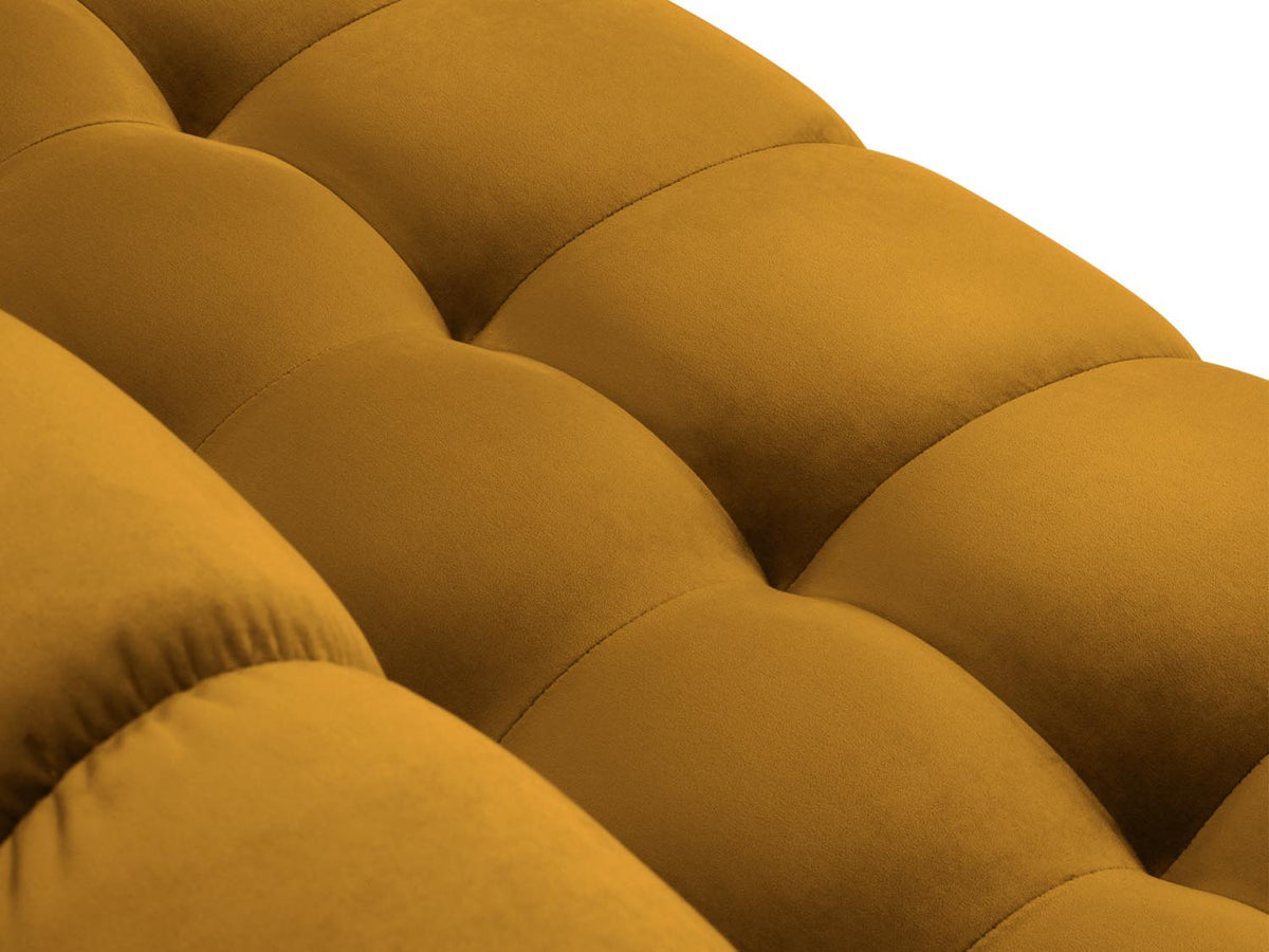 Mamaia Velour Ecksofa links 5 Sitzer in Yellow/Schwarz-Bluvel präsentiert im Onlineshop von KAQTU Design AG. L-Sofa links ist von Micadoni