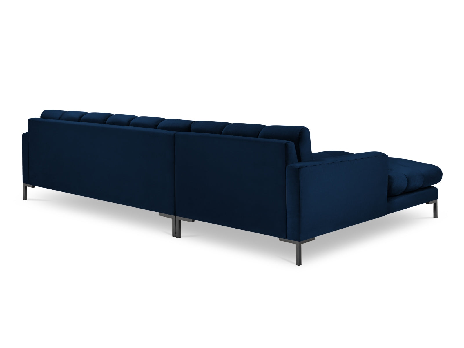 Mamaia Velour Ecksofa links 5 Sitzer in Royal Blue/Schwarz präsentiert im Onlineshop von KAQTU Design AG. Ecksofa links ist von Micadoni