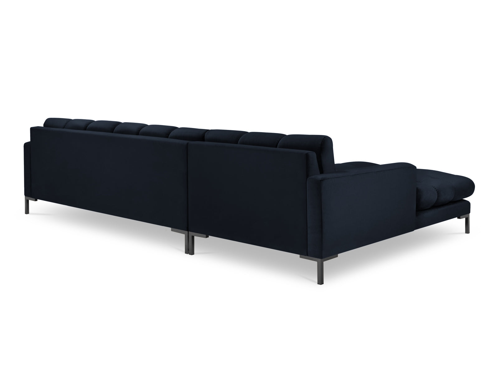 Mamaia Velour Ecksofa links 5 Sitzer in Dark Blue/Schwarz präsentiert im Onlineshop von KAQTU Design AG. Ecksofa links ist von Micadoni