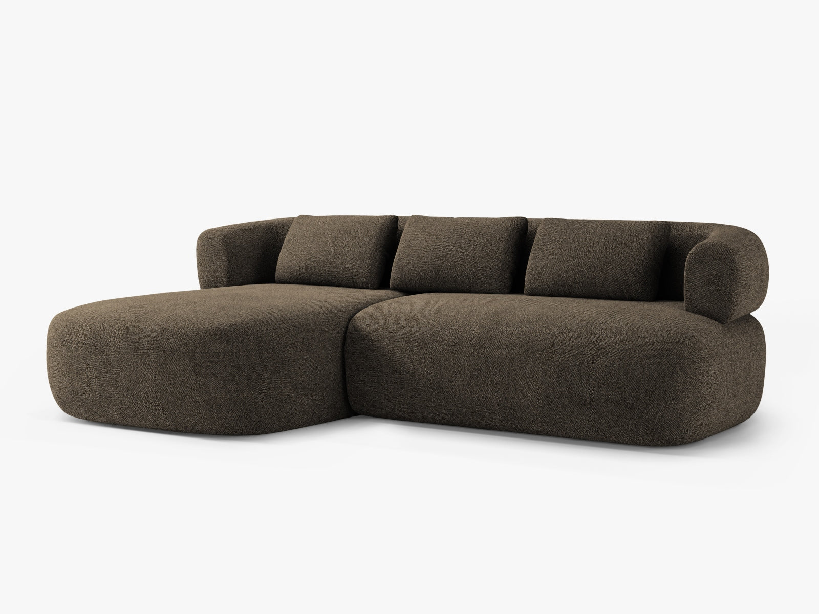 Jenny Boucle Ecksofa links 5 Sitzer in Grey Brown präsentiert im Onlineshop von KAQTU Design AG. Ecksofa links ist von Micadoni