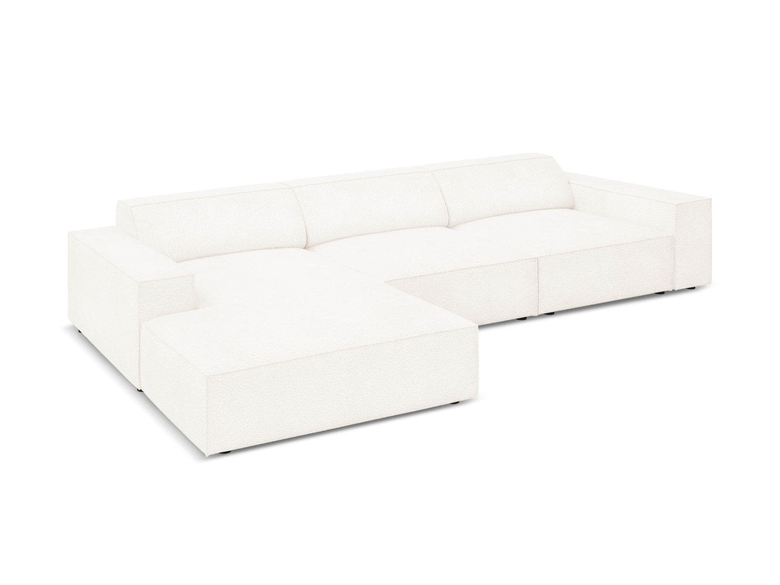 Jodie Boucle modulares Ecksofa links 4 Sitzer in Beige präsentiert im Onlineshop von KAQTU Design AG. Ecksofa links ist von Micadoni