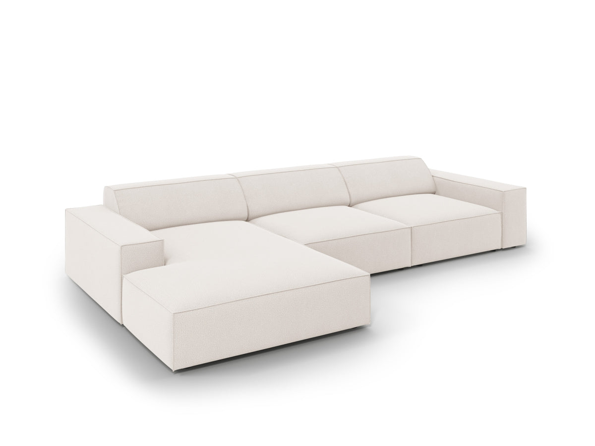 Jodie Modulares Ecksofa links 4 Sitzer in Light Beige-Megan präsentiert im Onlineshop von KAQTU Design AG. L-Sofa links ist von Micadoni