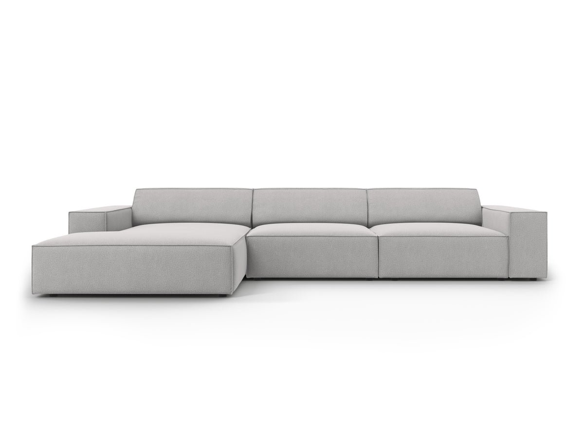 Jodie Modulares Ecksofa links 4 Sitzer in Light Grey-Megan präsentiert im Onlineshop von KAQTU Design AG. L-Sofa links ist von Micadoni