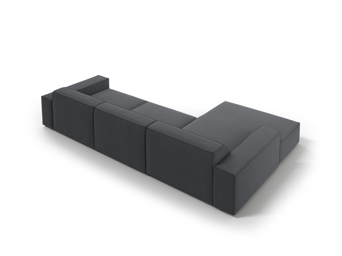 Jodie Modulares Ecksofa links 4 Sitzer in Dark Grey-Megan präsentiert im Onlineshop von KAQTU Design AG. L-Sofa links ist von Micadoni