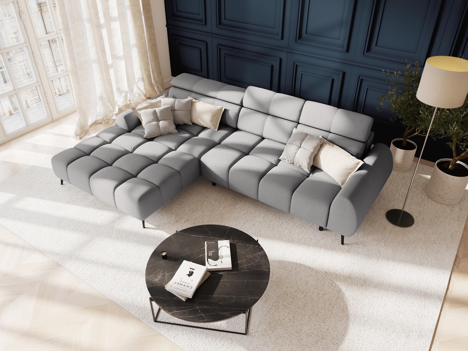 Entdecken Sie das Alyse Electric Ecksofa links 5 Sitzer von Micadoni – modernes Design und luxuriöser Komfort für Ihr Zuhause.
