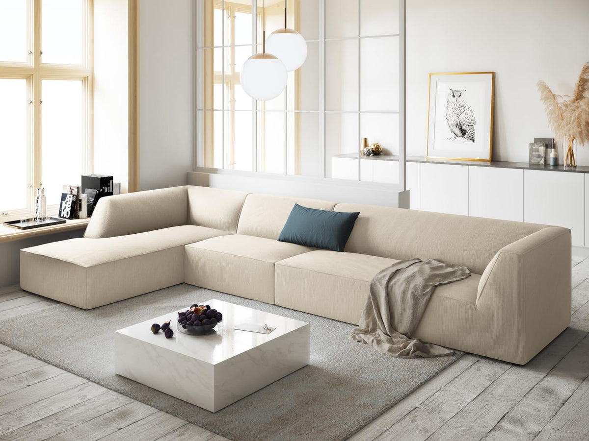 Ruby Modulares Ecksofa links 5 Sitzer in Light Beige-Scala präsentiert im Onlineshop von KAQTU Design AG. Ecksofa links ist von Micadoni