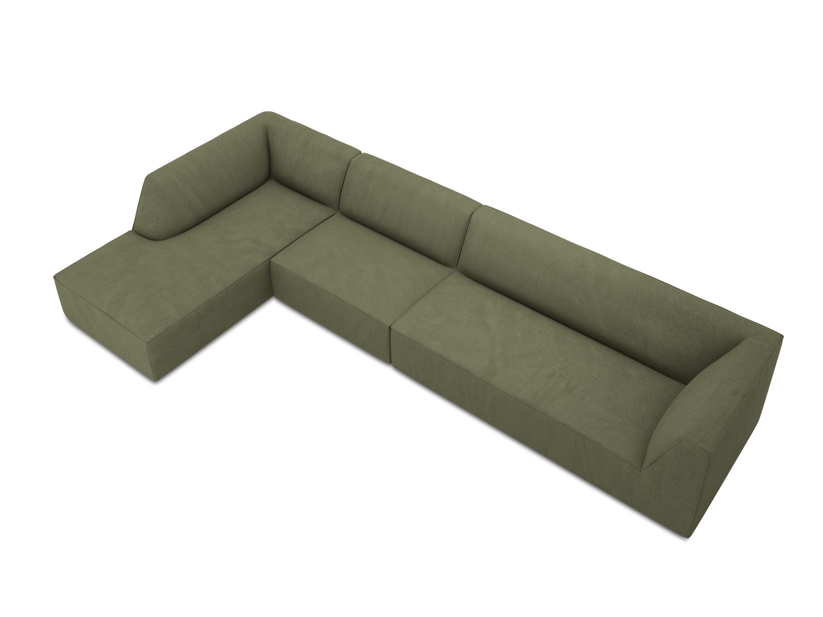 Ruby Modulares Ecksofa links 5 Sitzer in Green präsentiert im Onlineshop von KAQTU Design AG. Ecksofa links ist von Micadoni