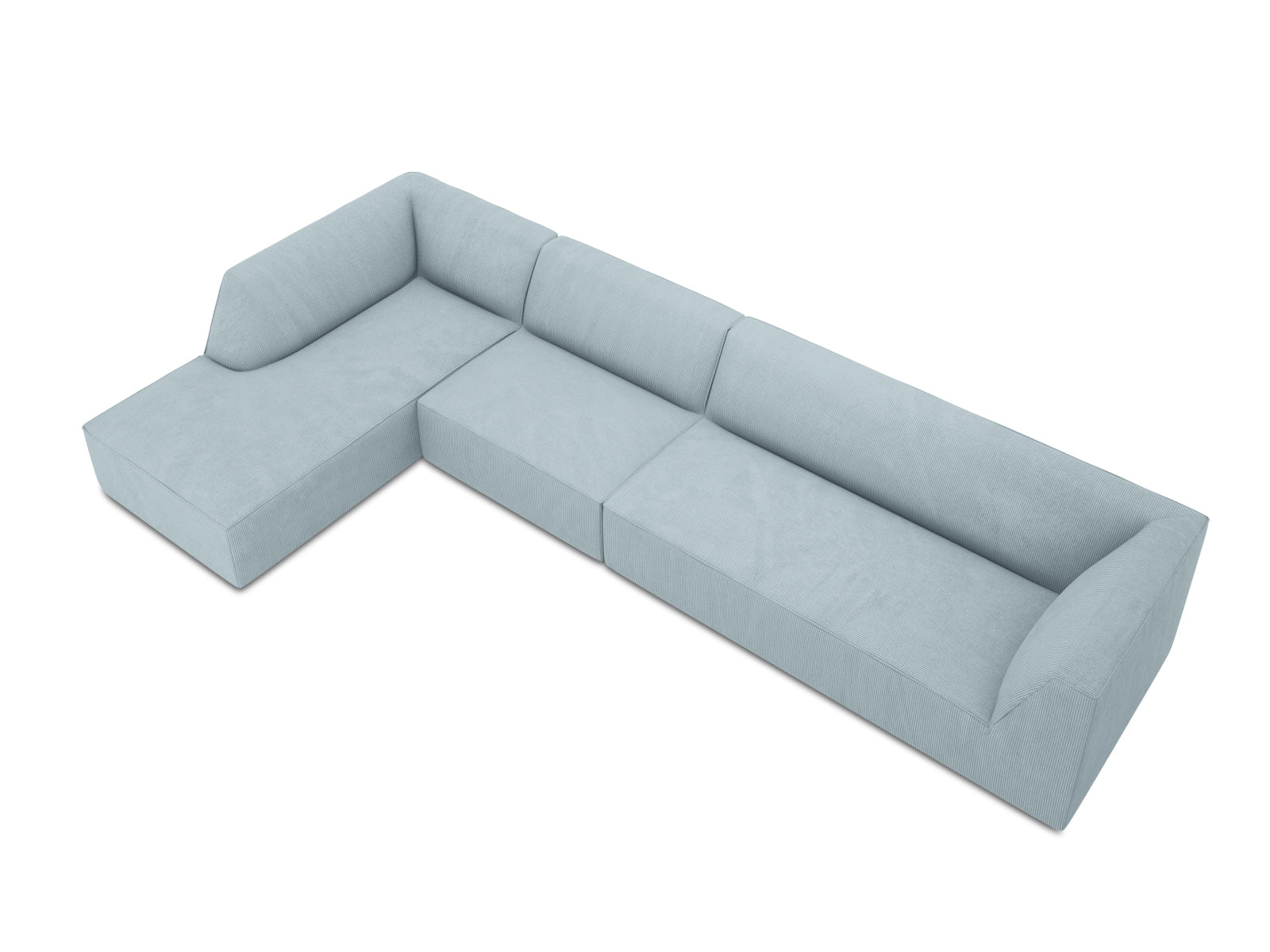 Ruby Modulares Ecksofa links 5 Sitzer in Light Blue präsentiert im Onlineshop von KAQTU Design AG. Ecksofa links ist von Micadoni