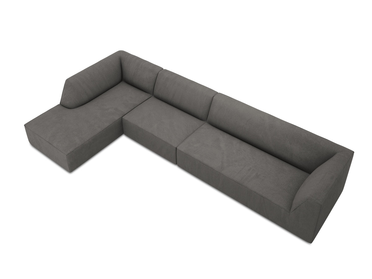 Ruby Modulares Ecksofa links 5 Sitzer in Dark Grey-Scala präsentiert im Onlineshop von KAQTU Design AG. Ecksofa links ist von Micadoni