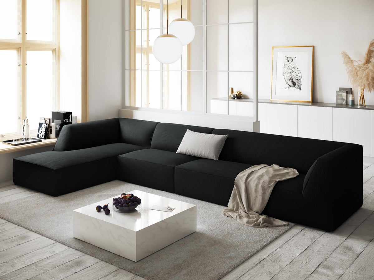 Ruby Modulares Ecksofa links 5 Sitzer in Black-Scala präsentiert im Onlineshop von KAQTU Design AG. Ecksofa links ist von Micadoni