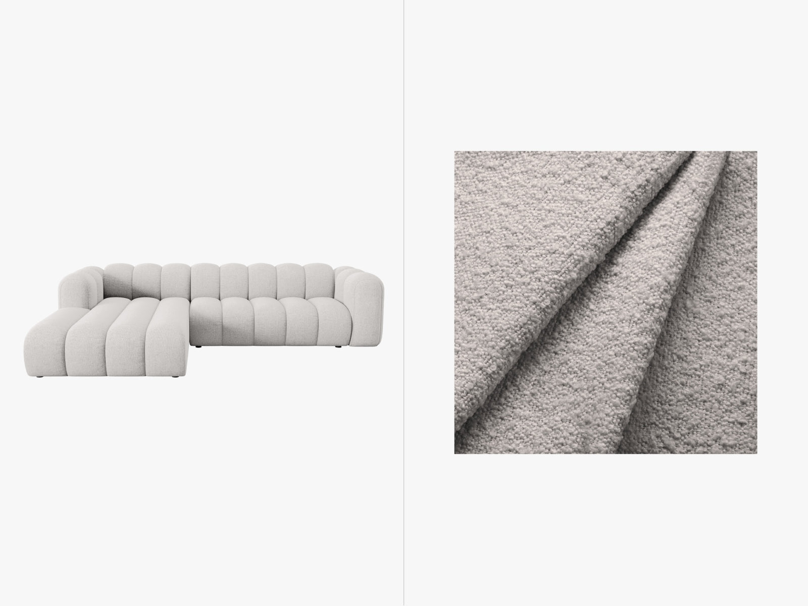 Lupine Modulares Ecksofa links 4 Sitzer in Light Grey präsentiert im Onlineshop von KAQTU Design AG. Ecksofa links ist von Micadoni