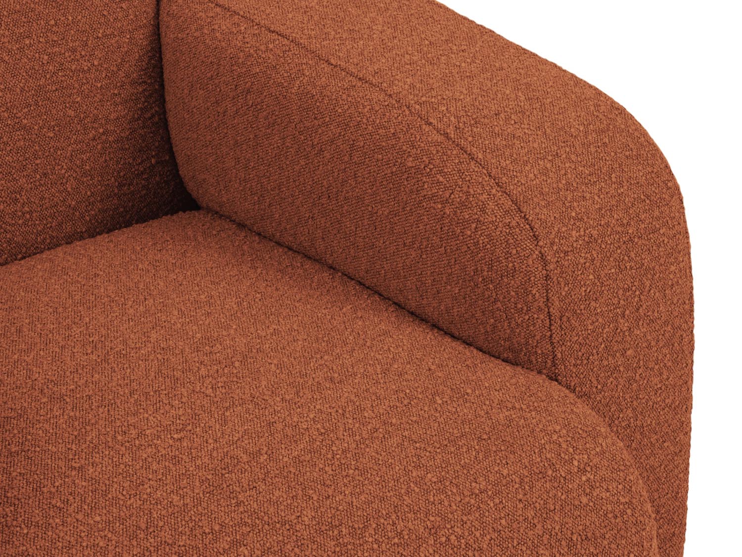 Molino Boucle Ecksofa links 6 Sitzer in Terracotta präsentiert im Onlineshop von KAQTU Design AG. Ecksofa links ist von Micadoni