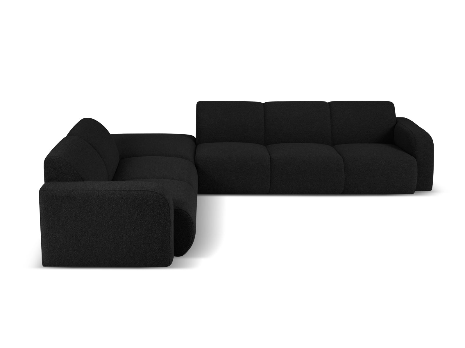 Molino Boucle Ecksofa links 6 Sitzer in Black präsentiert im Onlineshop von KAQTU Design AG. Ecksofa links ist von Micadoni