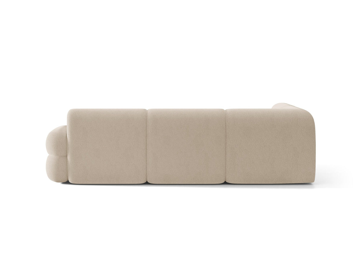 Micadoni Neo Linkes Ecksofa in Dunklem Olivgrün, L-Sofa links mit tiefer Sitzfläche, hoher Rückenlehne und schwarzen Kunststoffbeinen.