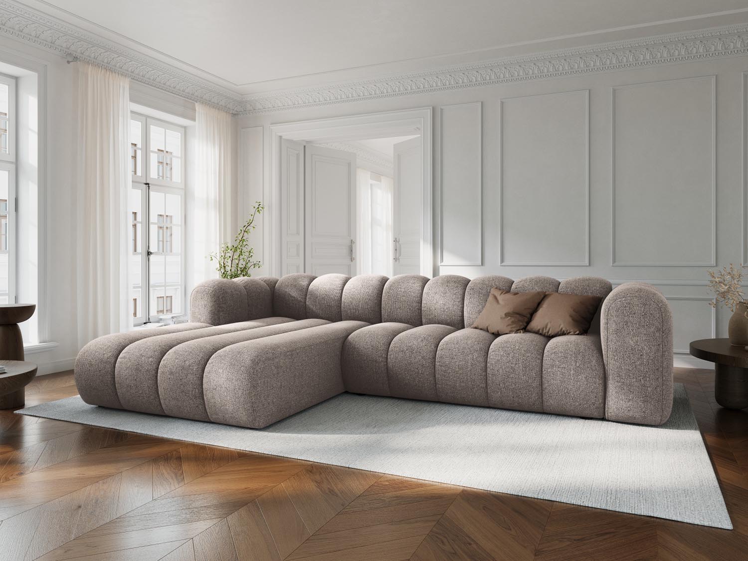 Lupine Modulares Ecksofa links 4 Sitzer in Beige präsentiert im Onlineshop von KAQTU Design AG. Ecksofa links ist von Micadoni