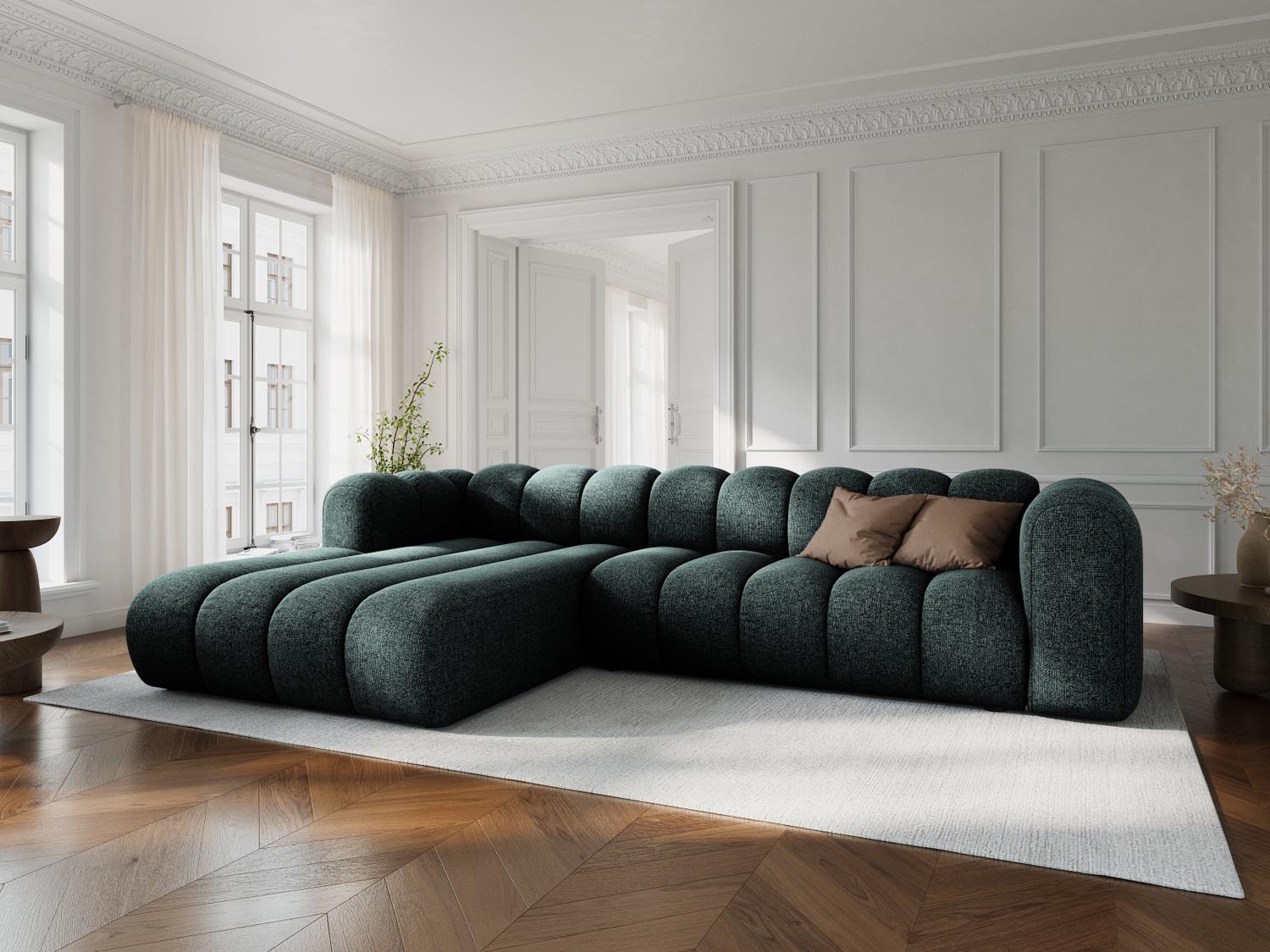 Lupine Modulares Ecksofa links 4 Sitzer in Petrol präsentiert im Onlineshop von KAQTU Design AG. Ecksofa links ist von Micadoni