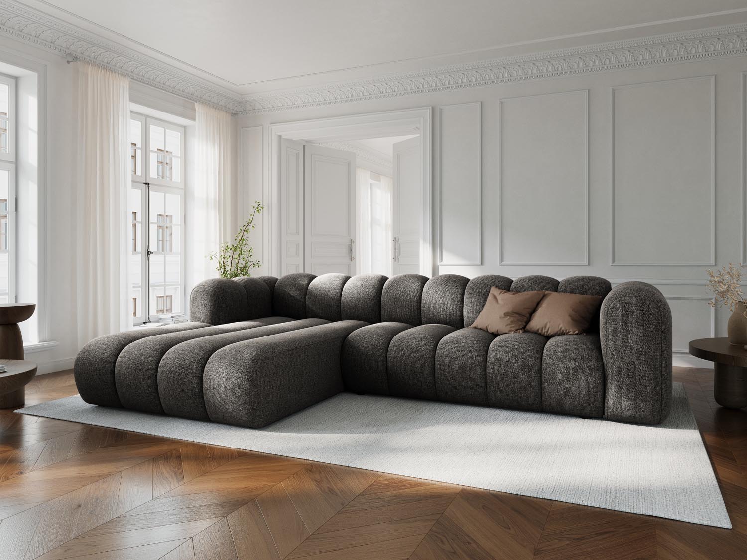 Lupine Modulares Ecksofa links 4 Sitzer in Grey präsentiert im Onlineshop von KAQTU Design AG. Ecksofa links ist von Micadoni