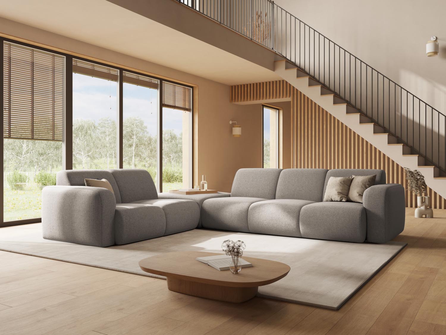 Molino Ecksofa links 6 Sitzer in Light Grey präsentiert im Onlineshop von KAQTU Design AG. Ecksofa links ist von Micadoni