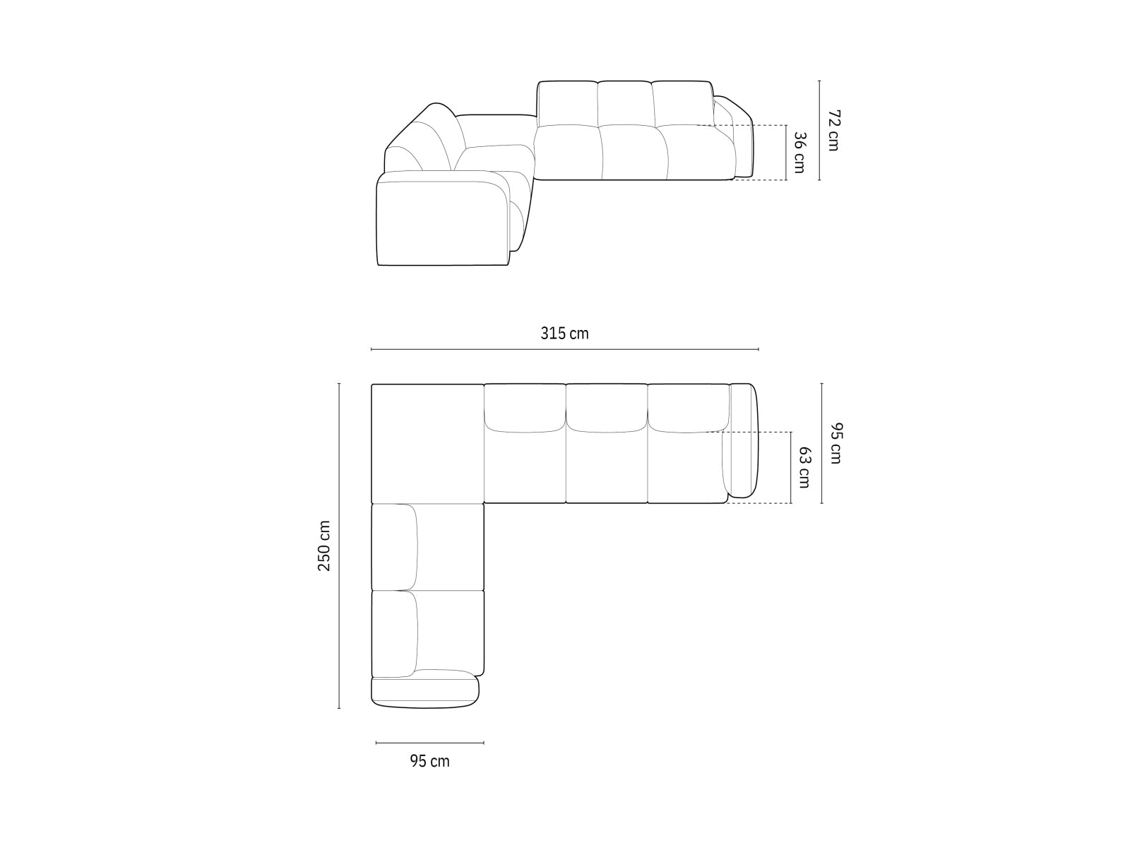 Molino Ecksofa links 6 Sitzer in Beige präsentiert im Onlineshop von KAQTU Design AG. Ecksofa links ist von Micadoni