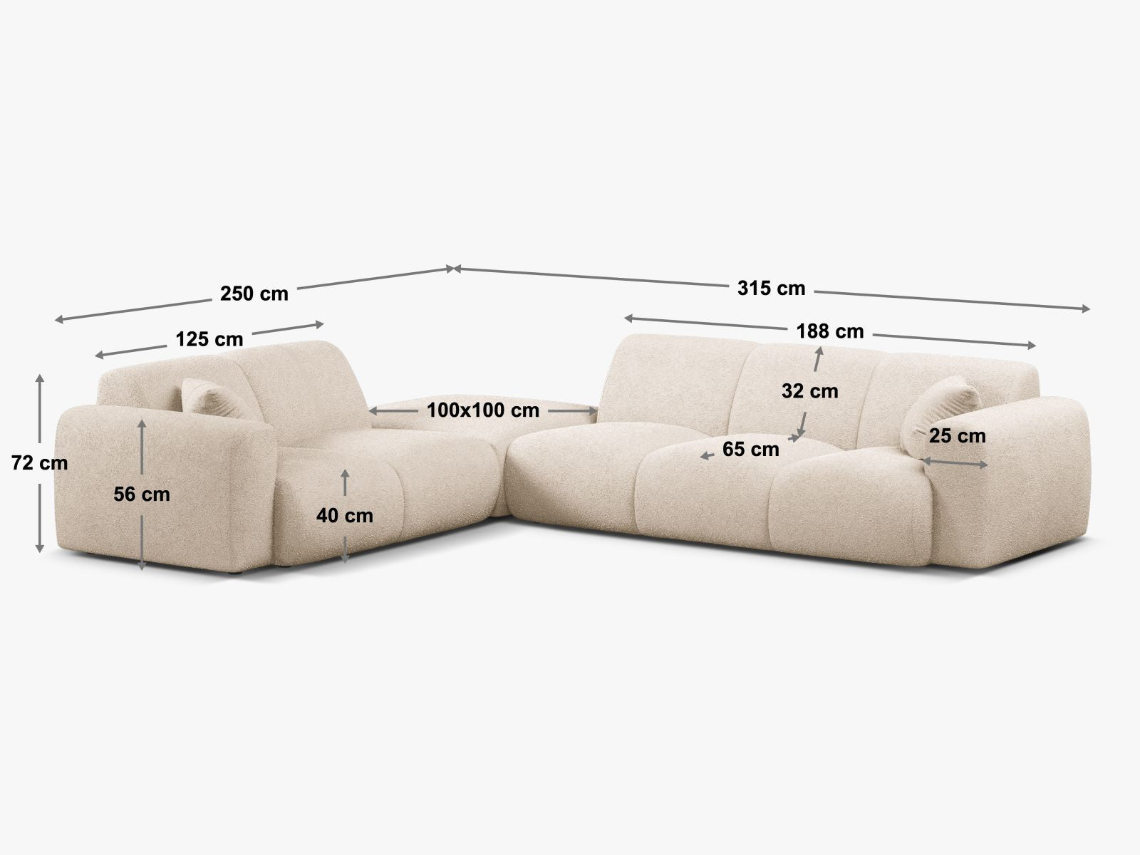 6-Sitzer Ecksofa links Molino in Bottle Green-Casino präsentiert im Onlineshop von KAQTU Design AG. Ecksofa links ist von Micadoni
