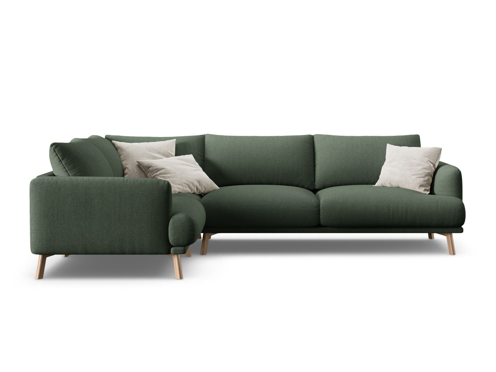 4-Sitzer Ecksofa links Naomi in Moss Green-Liberty präsentiert im Onlineshop von KAQTU Design AG. Ecksofa links ist von Micadoni