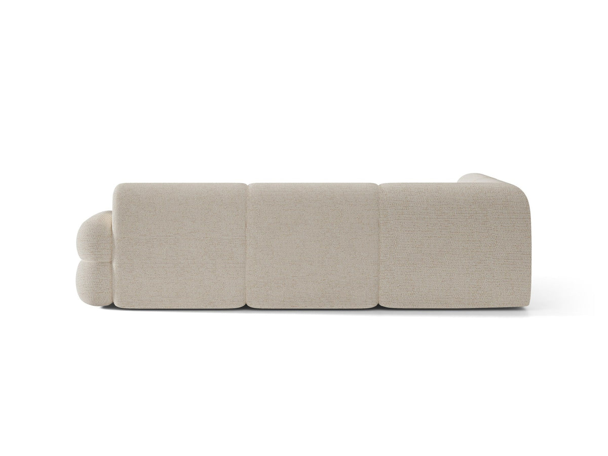 Micadoni Neo Linkes Ecksofa in Dunklem Olivgrün, L-Sofa links mit tiefer Sitzfläche, hoher Rückenlehne und schwarzen Kunststoffbeinen.