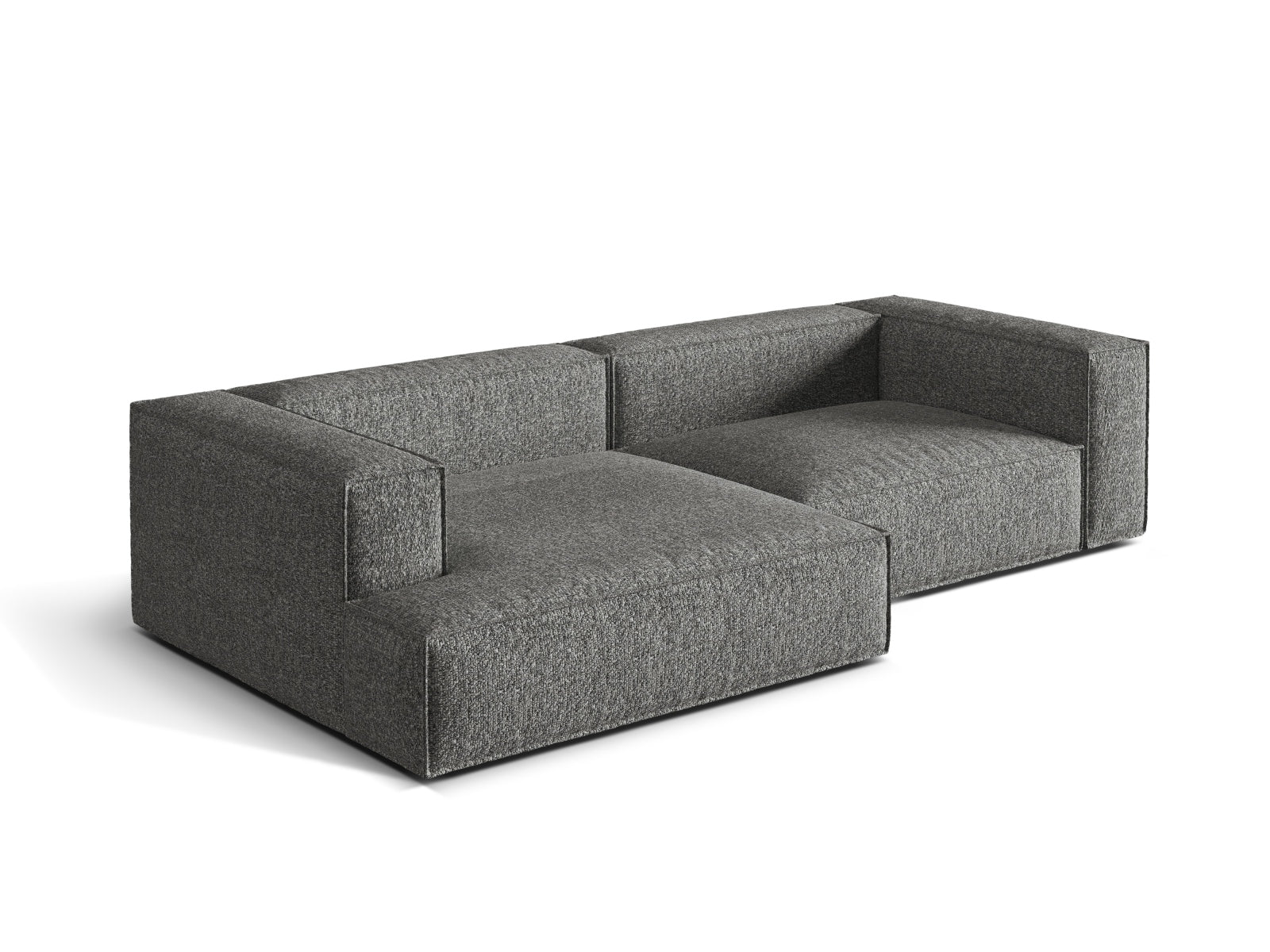 Nuria Boucle Modular Ecksofa links 4 Sitzer in Graphite präsentiert im Onlineshop von KAQTU Design AG. Ecksofa links ist von Micadoni