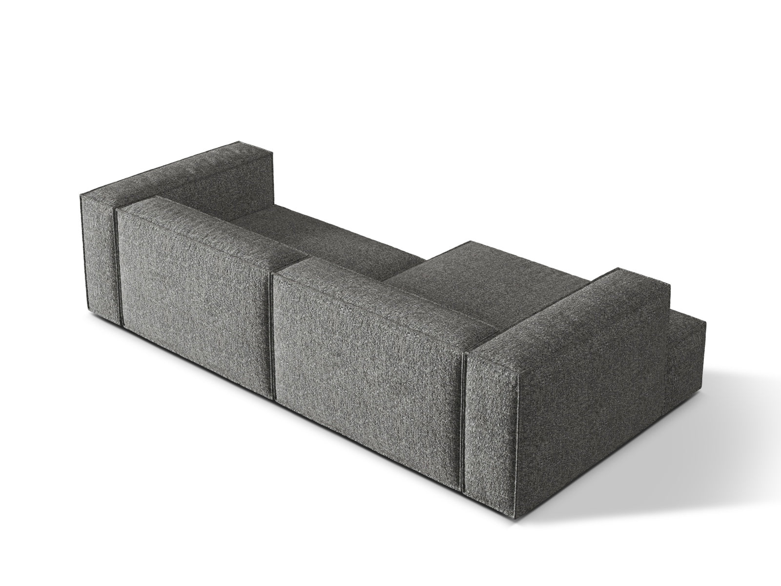 Modulares Nuria Boucle Ecksofa links, 4-Sitzer in modernem Design, ideal für komfortable und stilvolle Wohnräume.