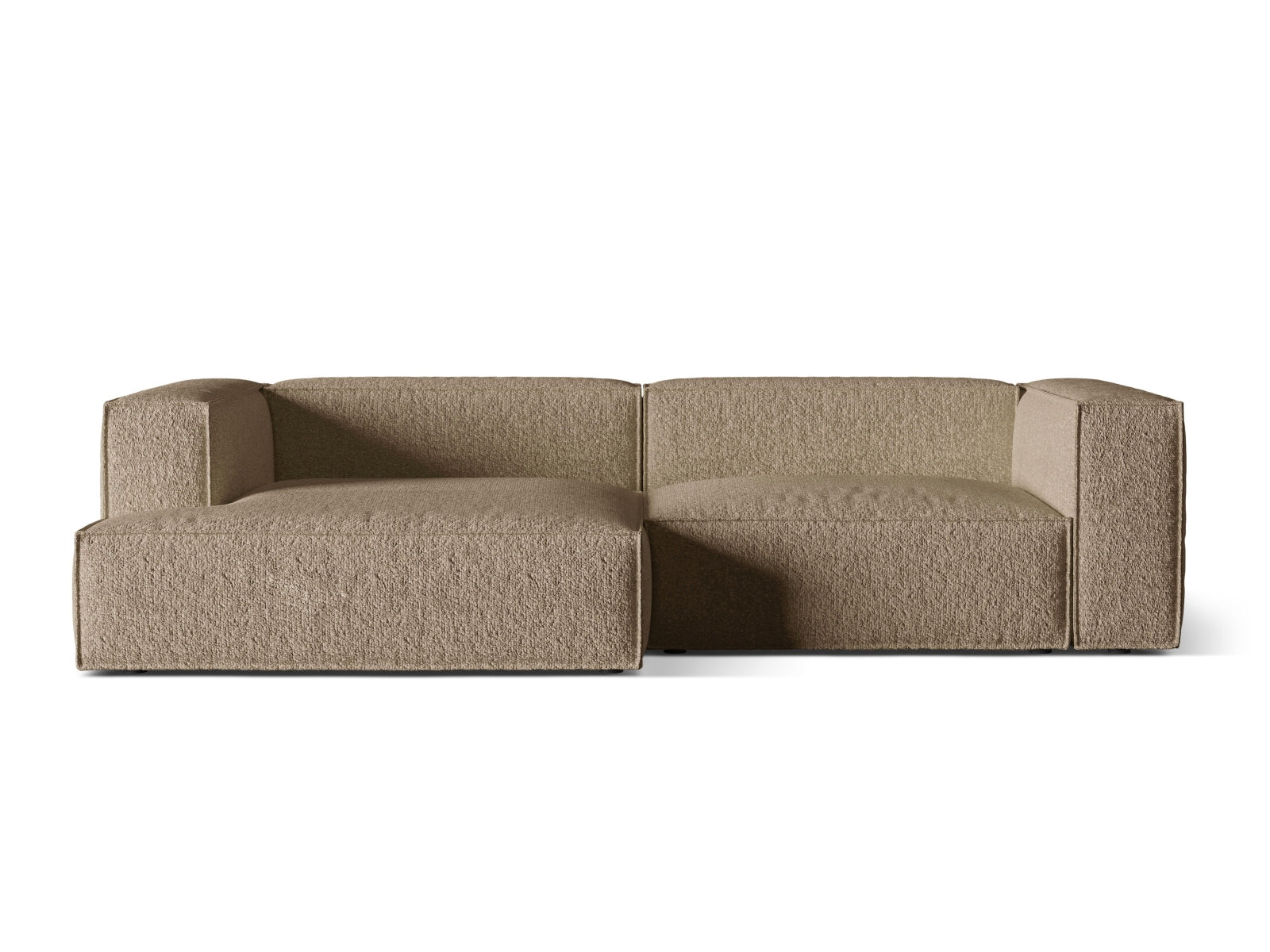 Nuria Boucle Modular Ecksofa links 4 Sitzer in Cappuccino-Monet präsentiert im Onlineshop von KAQTU Design AG. L-Sofa links ist von Micadoni