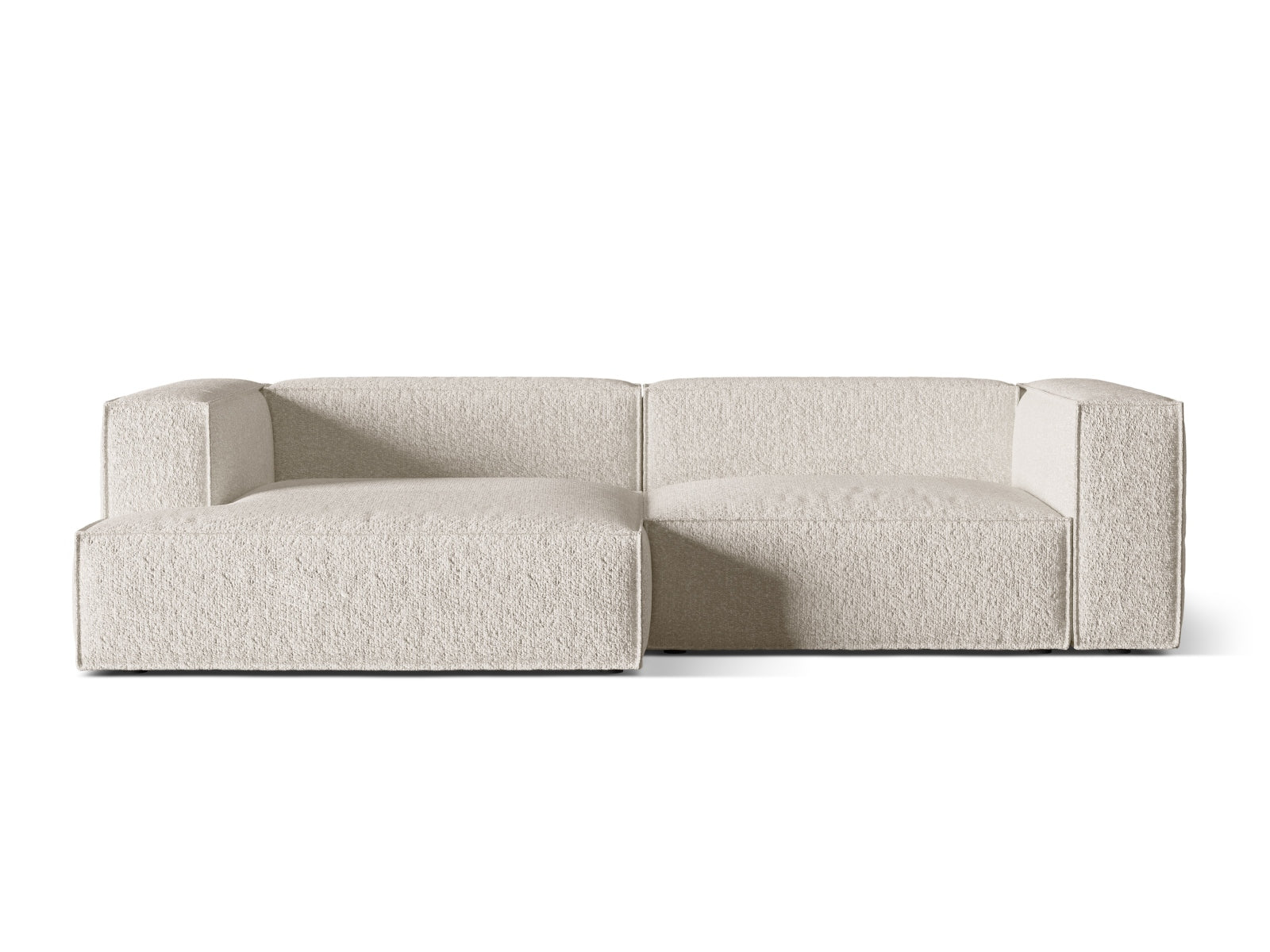 Nuria Boucle Modular Ecksofa links 4 Sitzer in Beige-Monet präsentiert im Onlineshop von KAQTU Design AG. L-Sofa links ist von Micadoni
