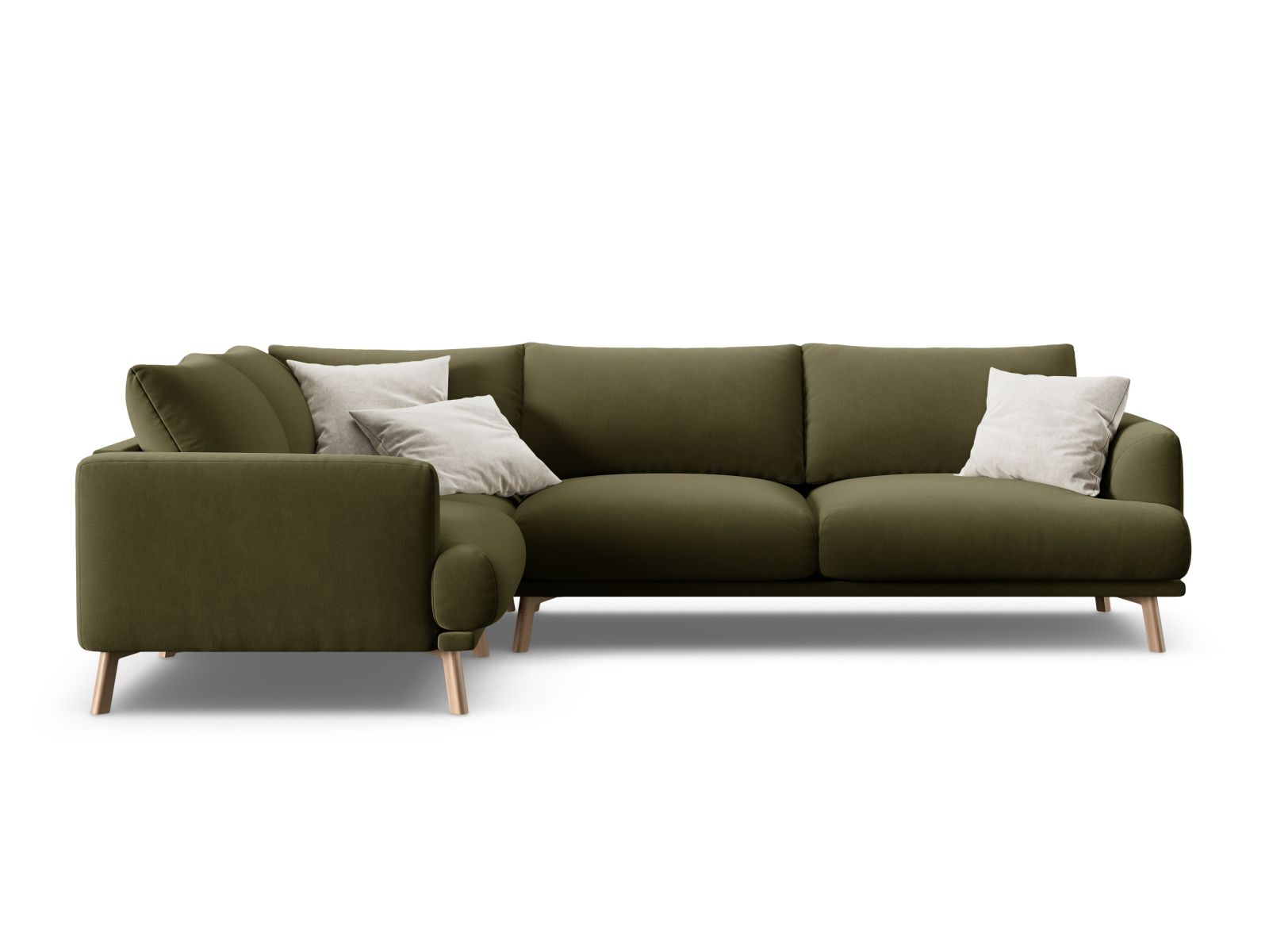 4-Sitzer Ecksofa links Naomi in Green-Salvador präsentiert im Onlineshop von KAQTU Design AG. Ecksofa links ist von Micadoni