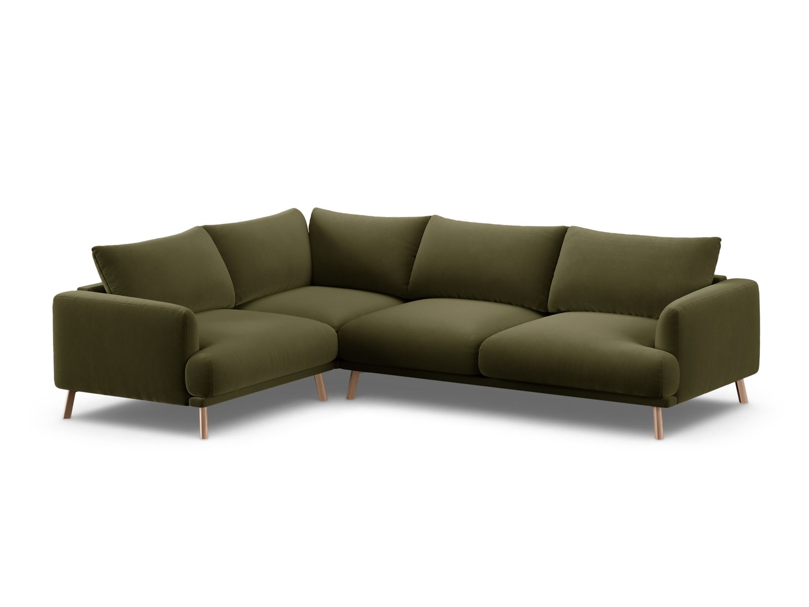 4-Sitzer Ecksofa links Naomi in Green-Salvador präsentiert im Onlineshop von KAQTU Design AG. Ecksofa links ist von Micadoni