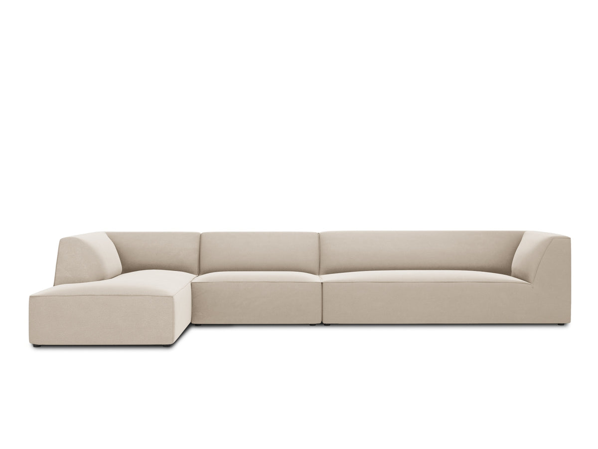 Ruby Velour modulares Ecksofa links 5 Sitzer in Beige-Salvador präsentiert im Onlineshop von KAQTU Design AG. Ecksofa links ist von Micadoni