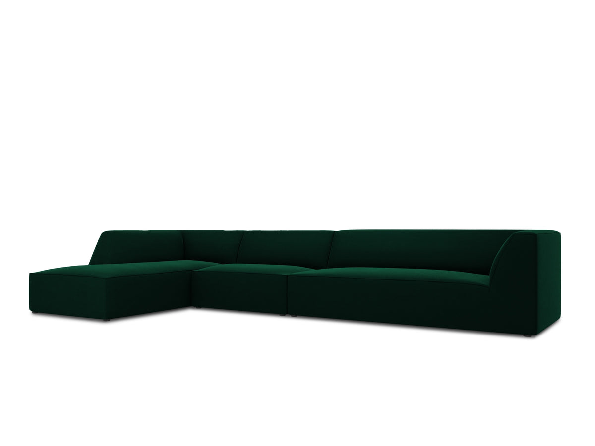 Ruby Velour modulares Ecksofa links 5 Sitzer in Bottle Green-Salvador präsentiert im Onlineshop von KAQTU Design AG. Ecksofa links ist von Micadoni