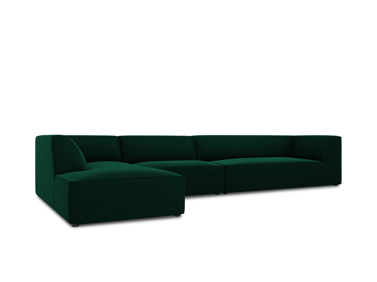 Ruby Velour modulares Ecksofa links 5 Sitzer in Bottle Green-Salvador präsentiert im Onlineshop von KAQTU Design AG. Ecksofa links ist von Micadoni