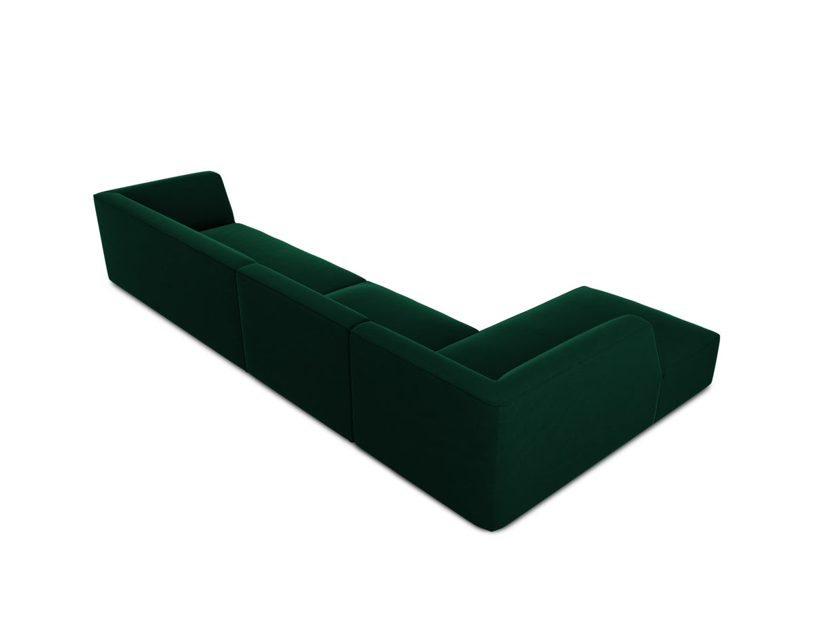 Ruby Velour modulares Ecksofa links 5 Sitzer in Bottle Green-Salvador präsentiert im Onlineshop von KAQTU Design AG. Ecksofa links ist von Micadoni