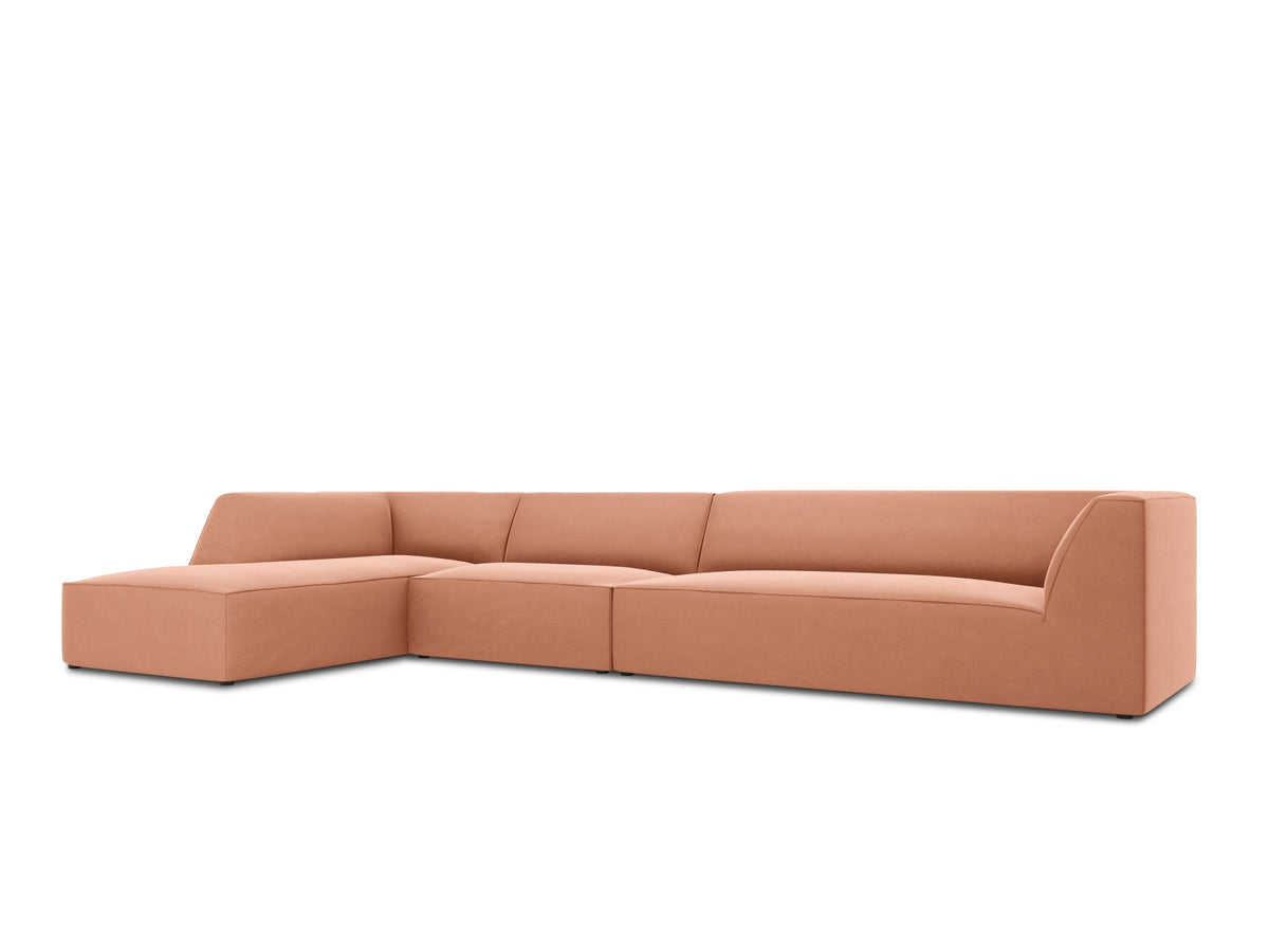 Ruby Velour modulares Ecksofa links 5 Sitzer in Pink-Salvador präsentiert im Onlineshop von KAQTU Design AG. Ecksofa links ist von Micadoni