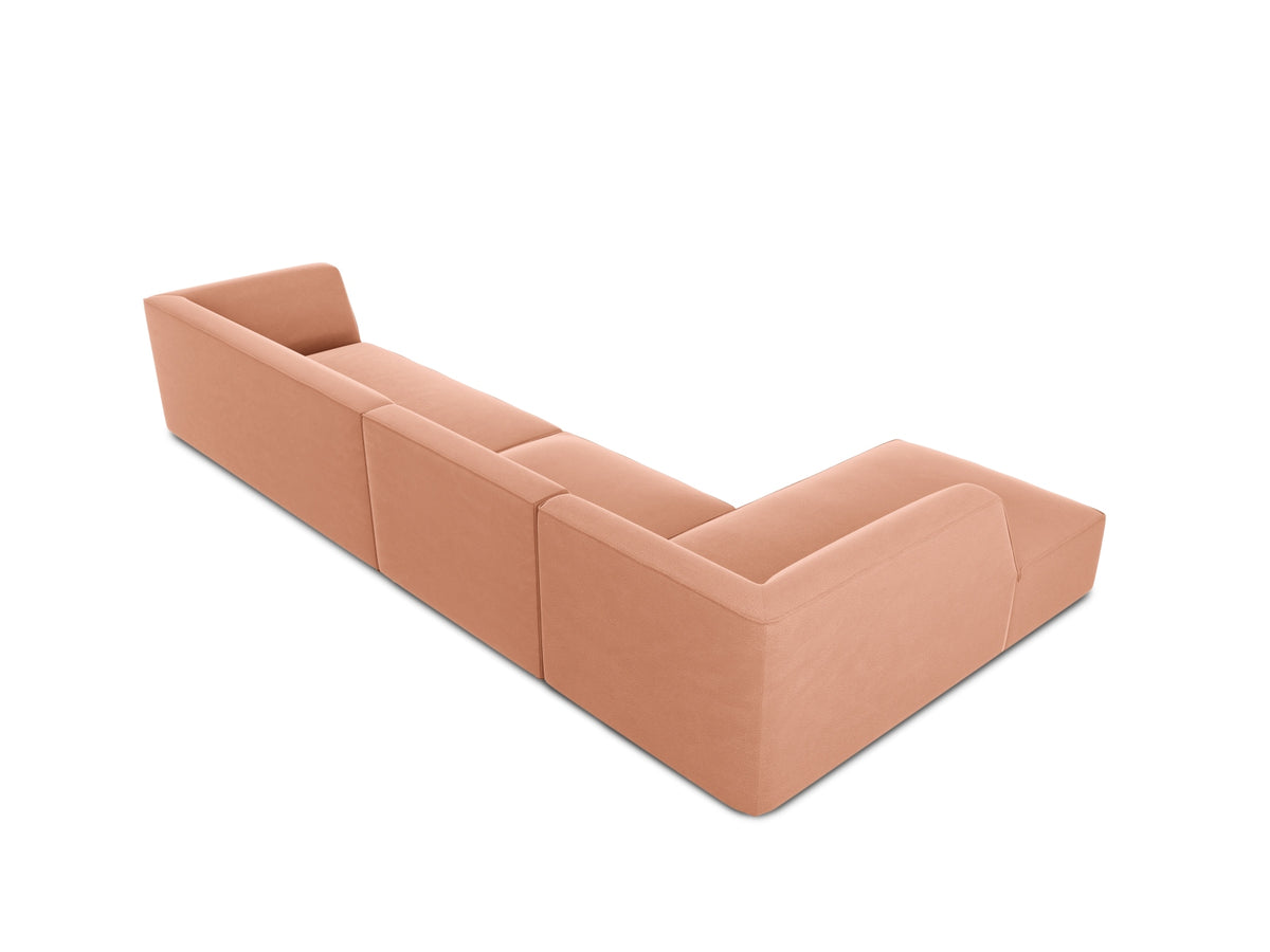 Ruby Velour modulares Ecksofa links 5 Sitzer in Pink-Salvador präsentiert im Onlineshop von KAQTU Design AG. Ecksofa links ist von Micadoni