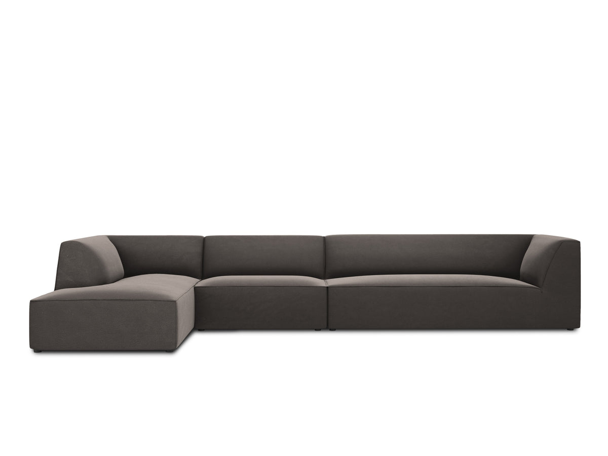 Ruby Velour modulares Ecksofa links 5 Sitzer in Dark Grey-Salvador präsentiert im Onlineshop von KAQTU Design AG. Ecksofa links ist von Micadoni
